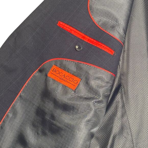NWT Bocaccio Uomo Paris Blue Check Stretch Blazer Sport Coat R56/W50 MSRP $259 - Picture 8 of 16